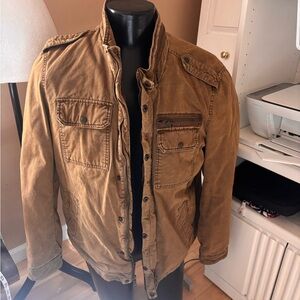 Men's Casual Brown Field Jacket - Heavy Utility Coat